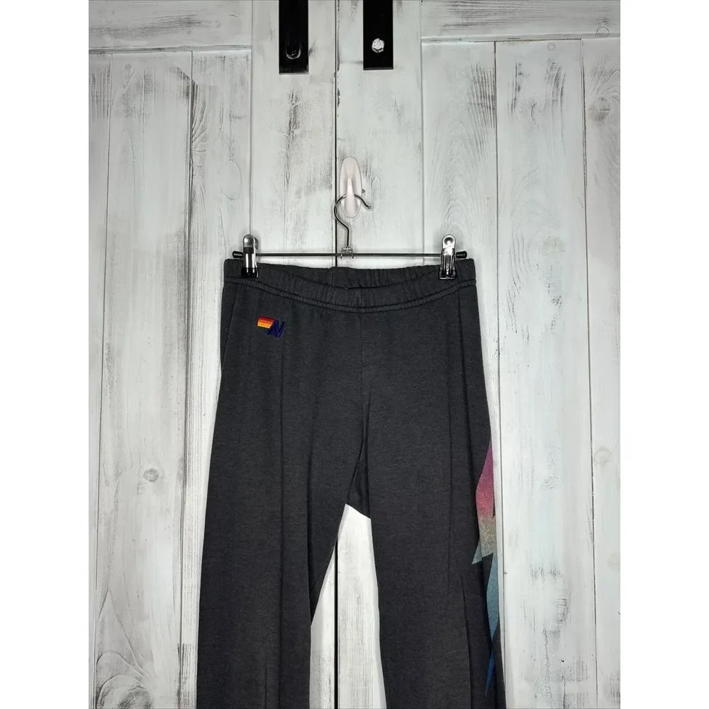 AVIATOR NATION BLUE OMBRE FADE BOLT DRAWSTRING‎ JOGGER LOUNGE SWEATPANTS XS